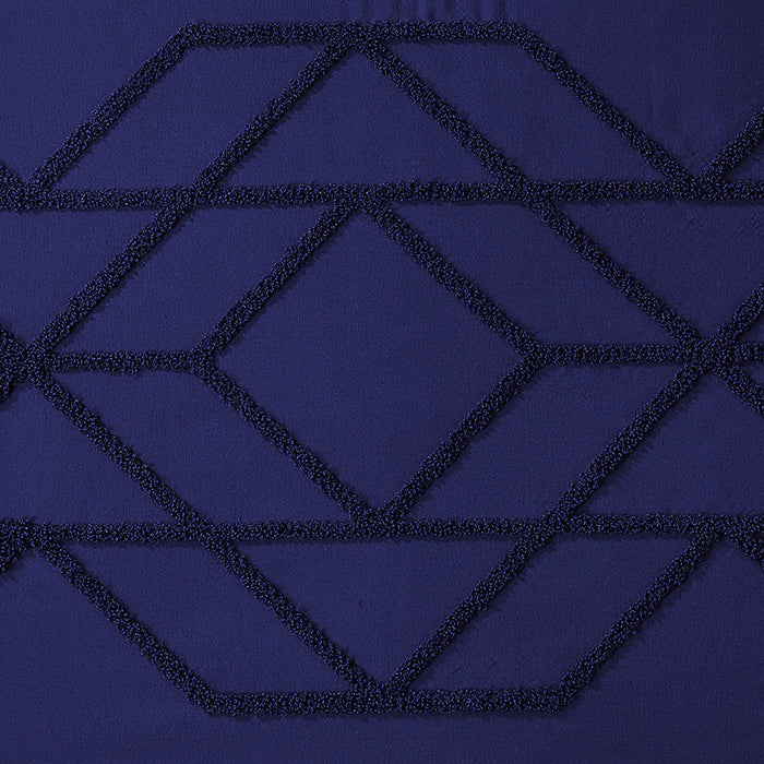Tufted Duvet Cover Set in Navy Geometric