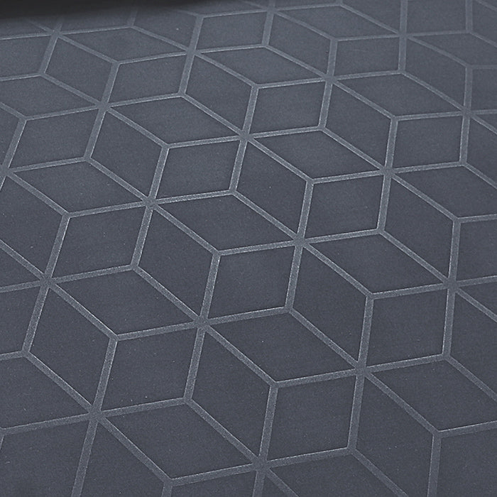 Embossed Duvet Cover Set in Dark Grey Geometric