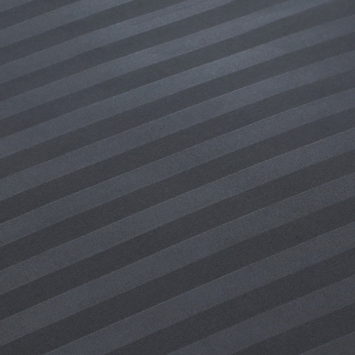 Embossed Duvet Cover Set in Dark Grey Stripes