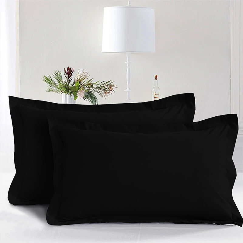 Pillowcase in Black Oxford